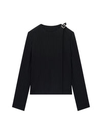 Buckle tailored pinstripe Jacket - Black