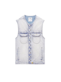 Multiflex denim Vest - Light Blue Wash