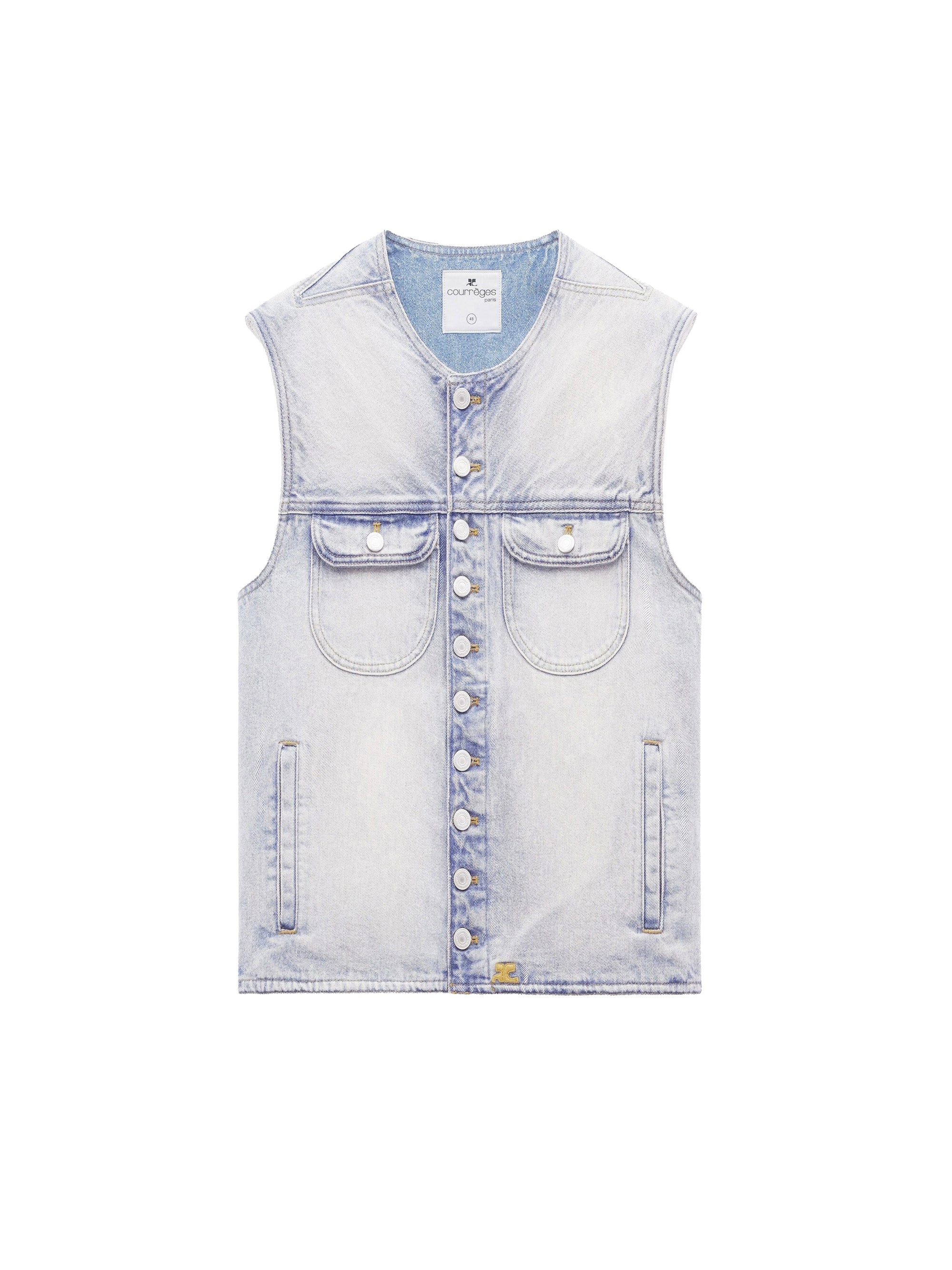 Multiflex denim Vest - Light Blue Wash