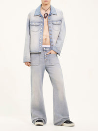 Multiflex denim trucker Jacket - Light Blue Wash