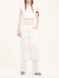 Multiflex denim cropped Vest - Heritage White