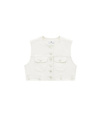 Multiflex denim cropped Vest - Heritage White
