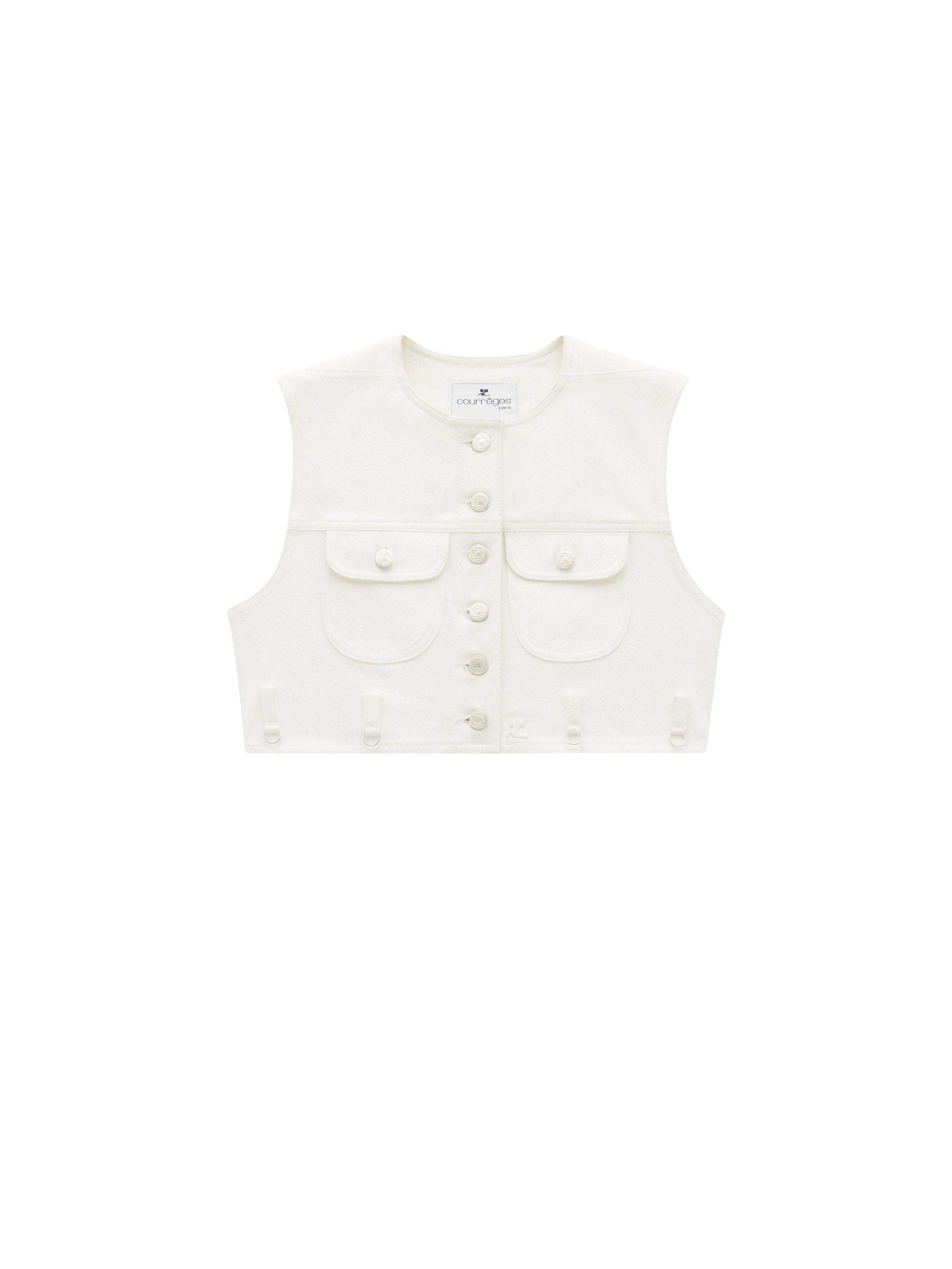 Multiflex denim cropped Vest - Heritage White