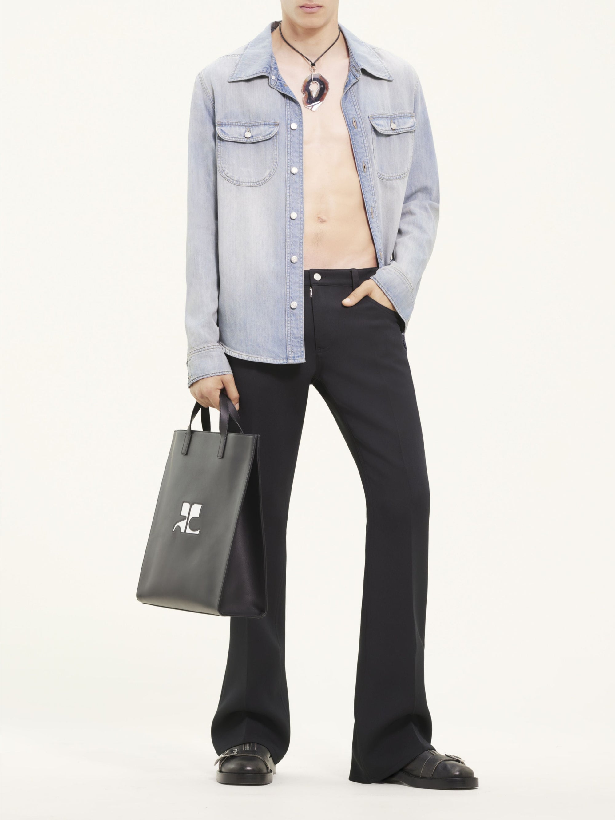 Western denim Shirt - Blue