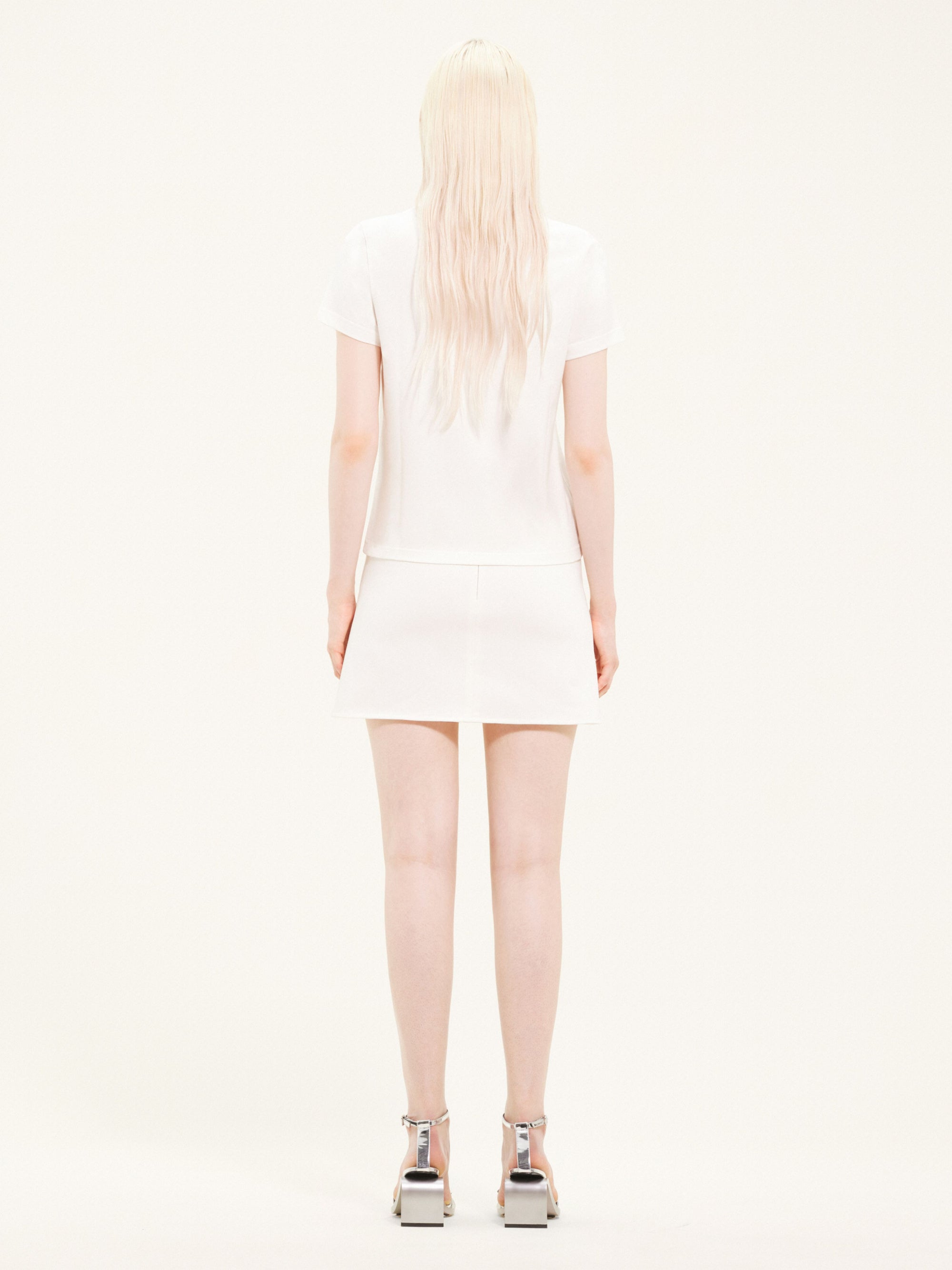 Ellipse denim mini Skirt - White
