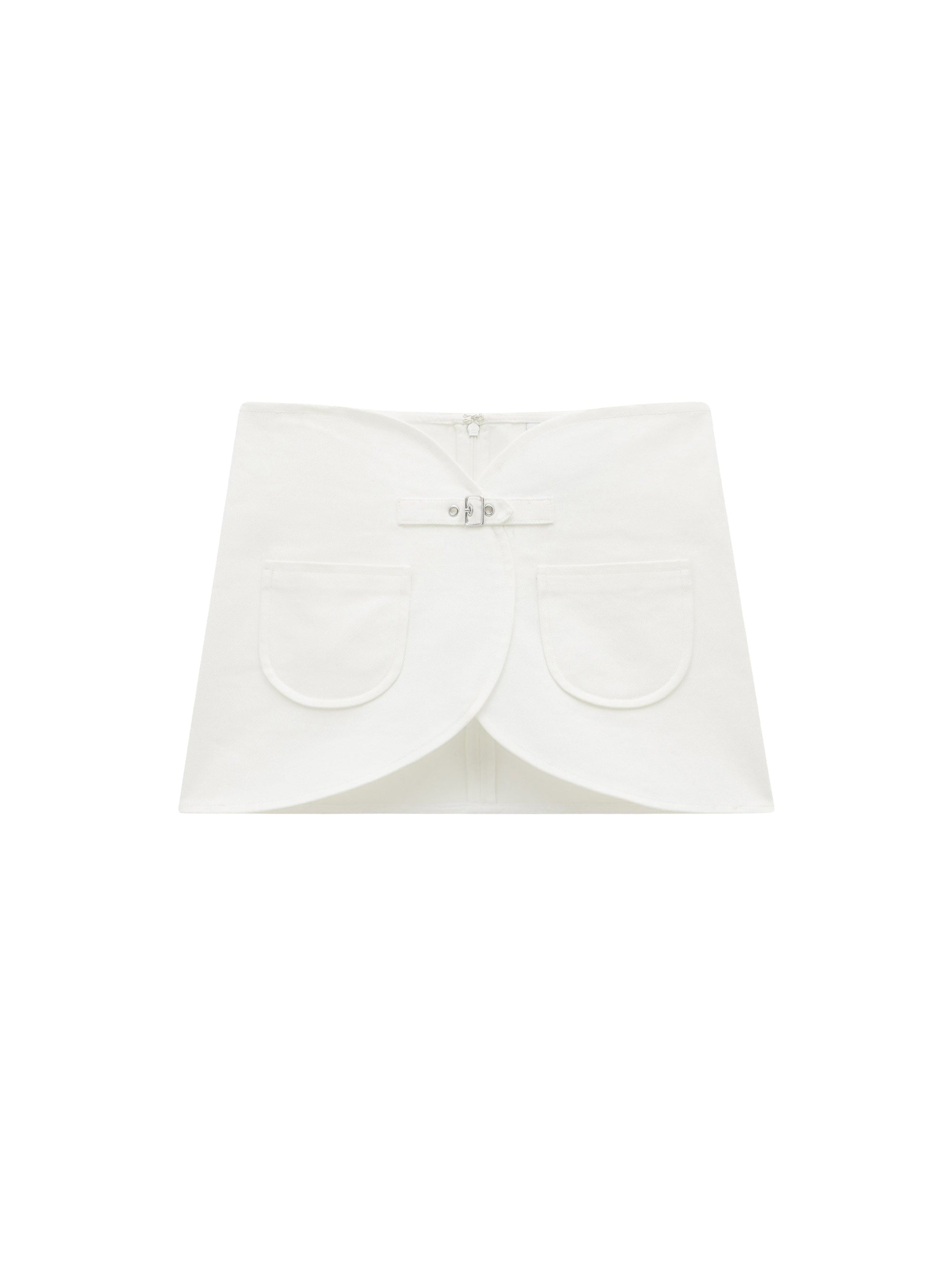 Ellipse denim mini Skirt - White