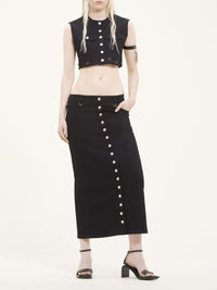 Multiflex denim Skirt - Black