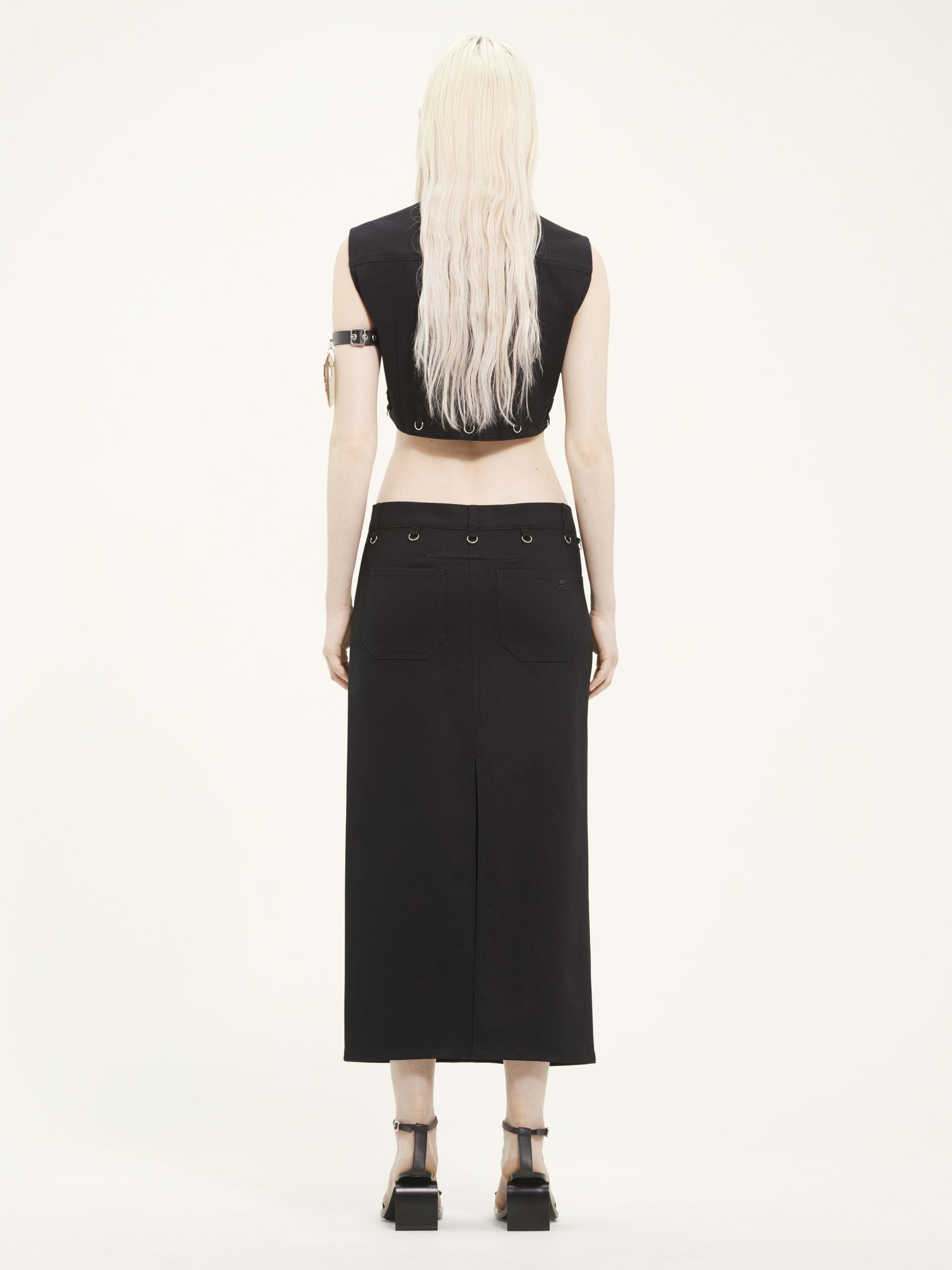 Multiflex denim Skirt - Black