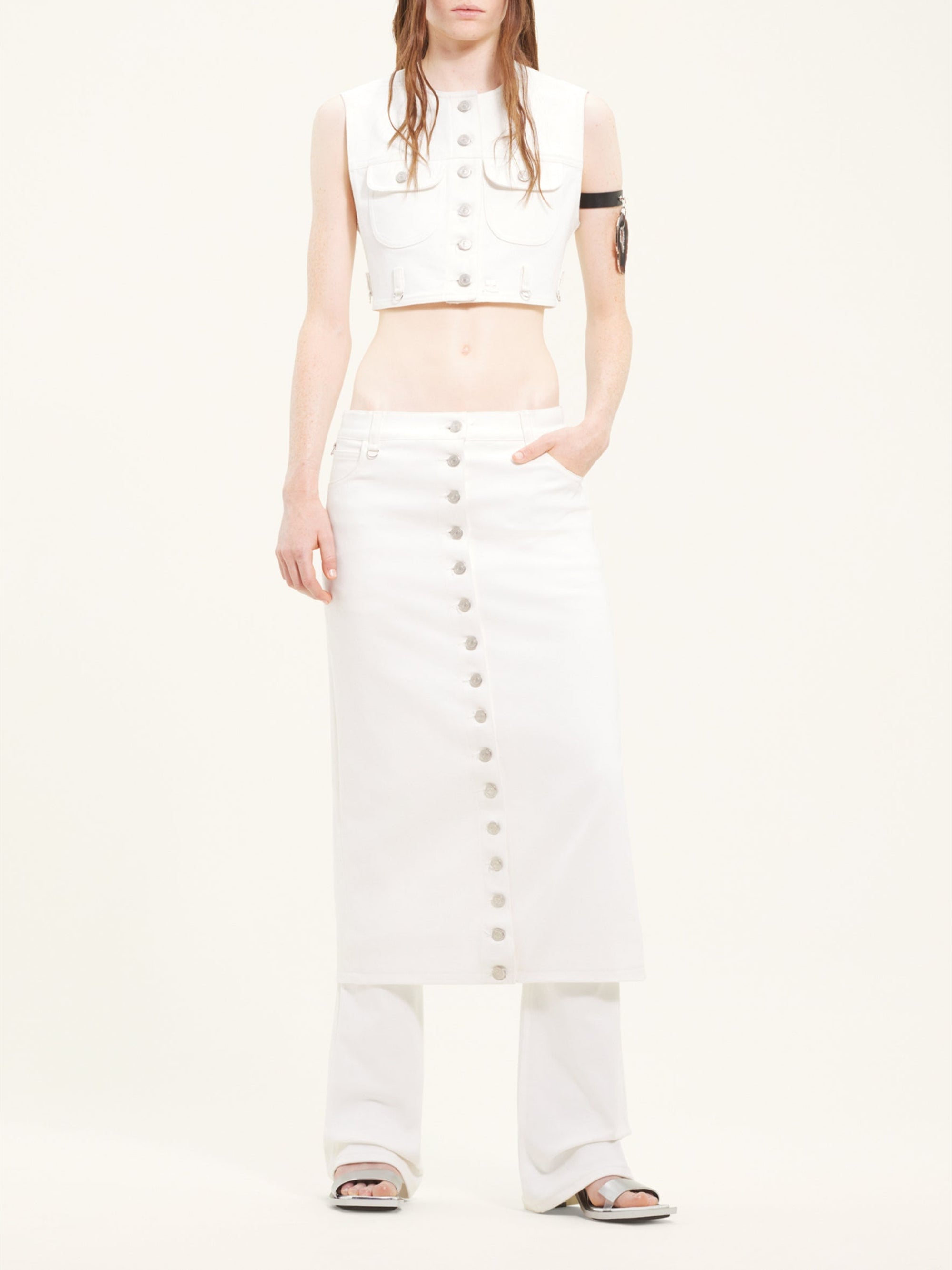 Multiflex denim Skirt - Heritage White