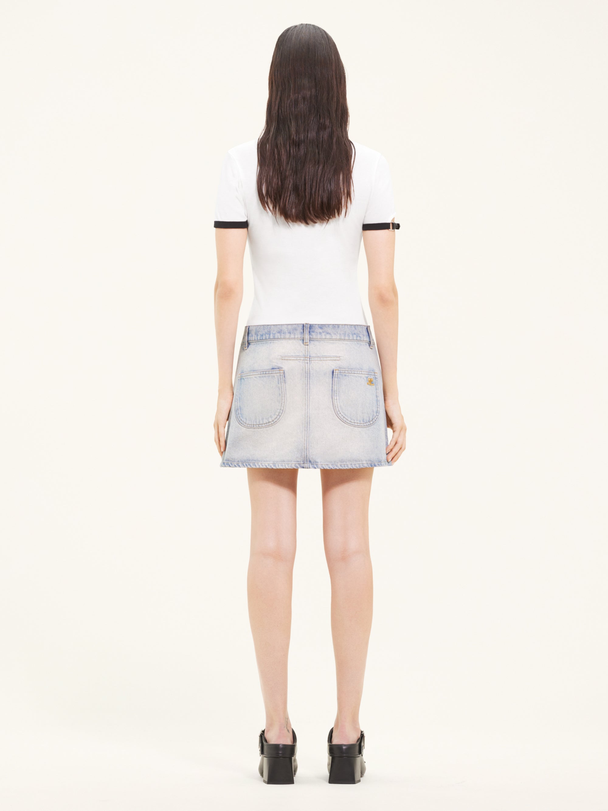 Multiflex denim mini Skirt - Light Blue Wash