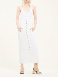 Multiflex denim long Dress - Heritage White