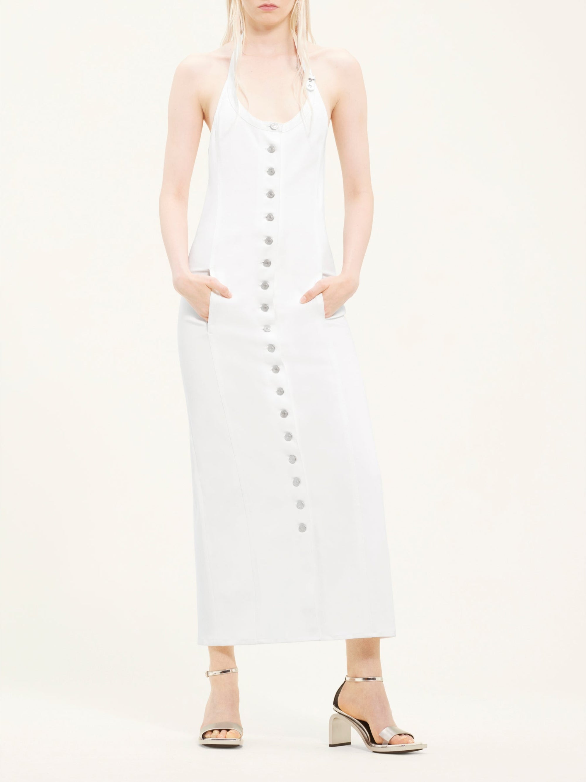 Multiflex denim long Dress - Heritage White
