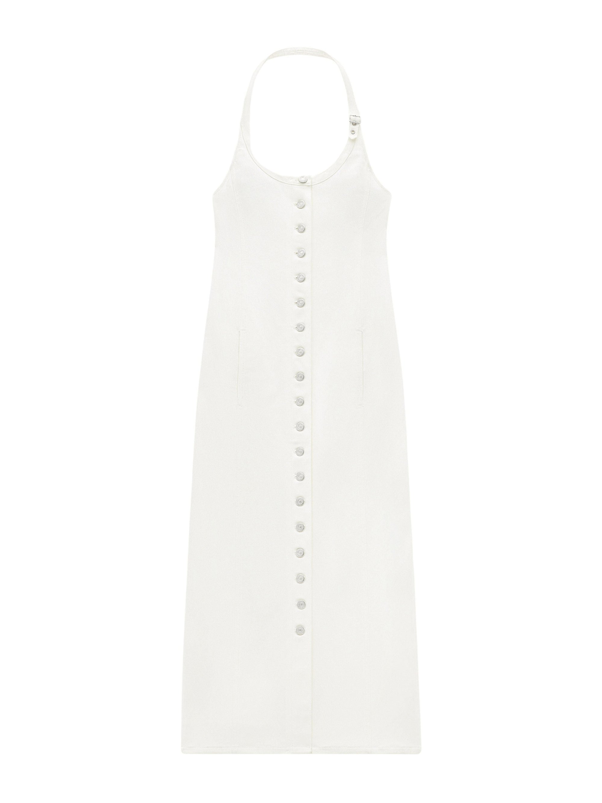 Multiflex denim long Dress - Heritage White