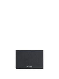 Ac stud grained leather Cardholder - Black
