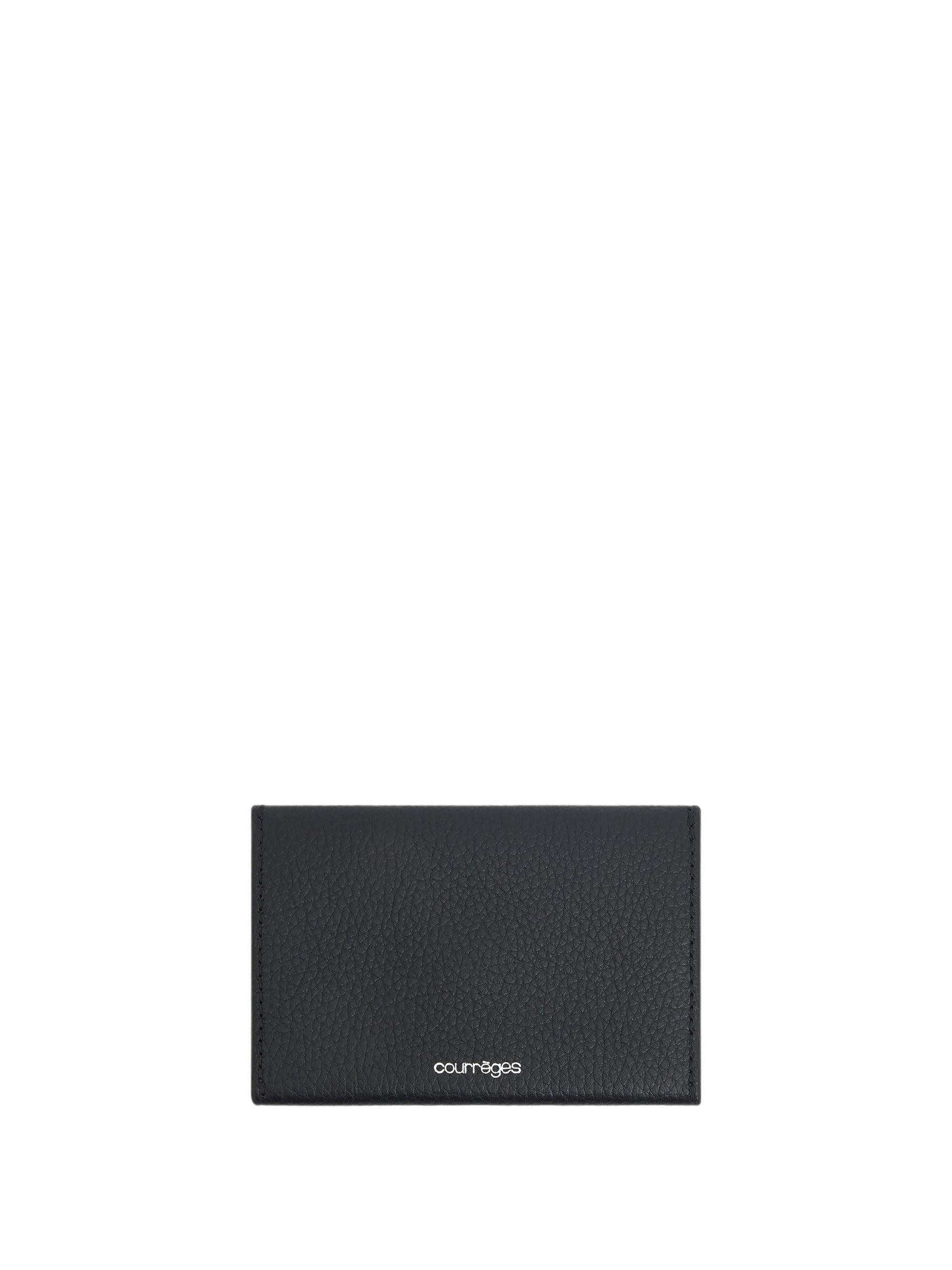 Ac stud grained leather Cardholder - Black