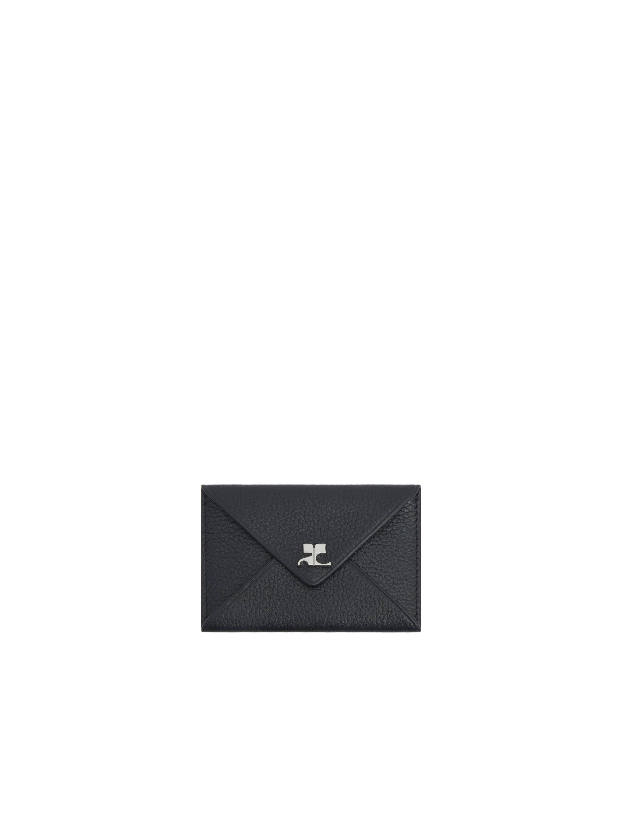 Ac stud grained leather Cardholder - Black