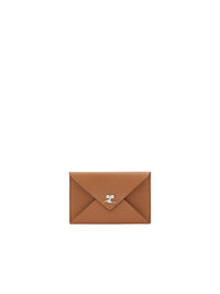Ac stud grained leather Cardholder - Toffee