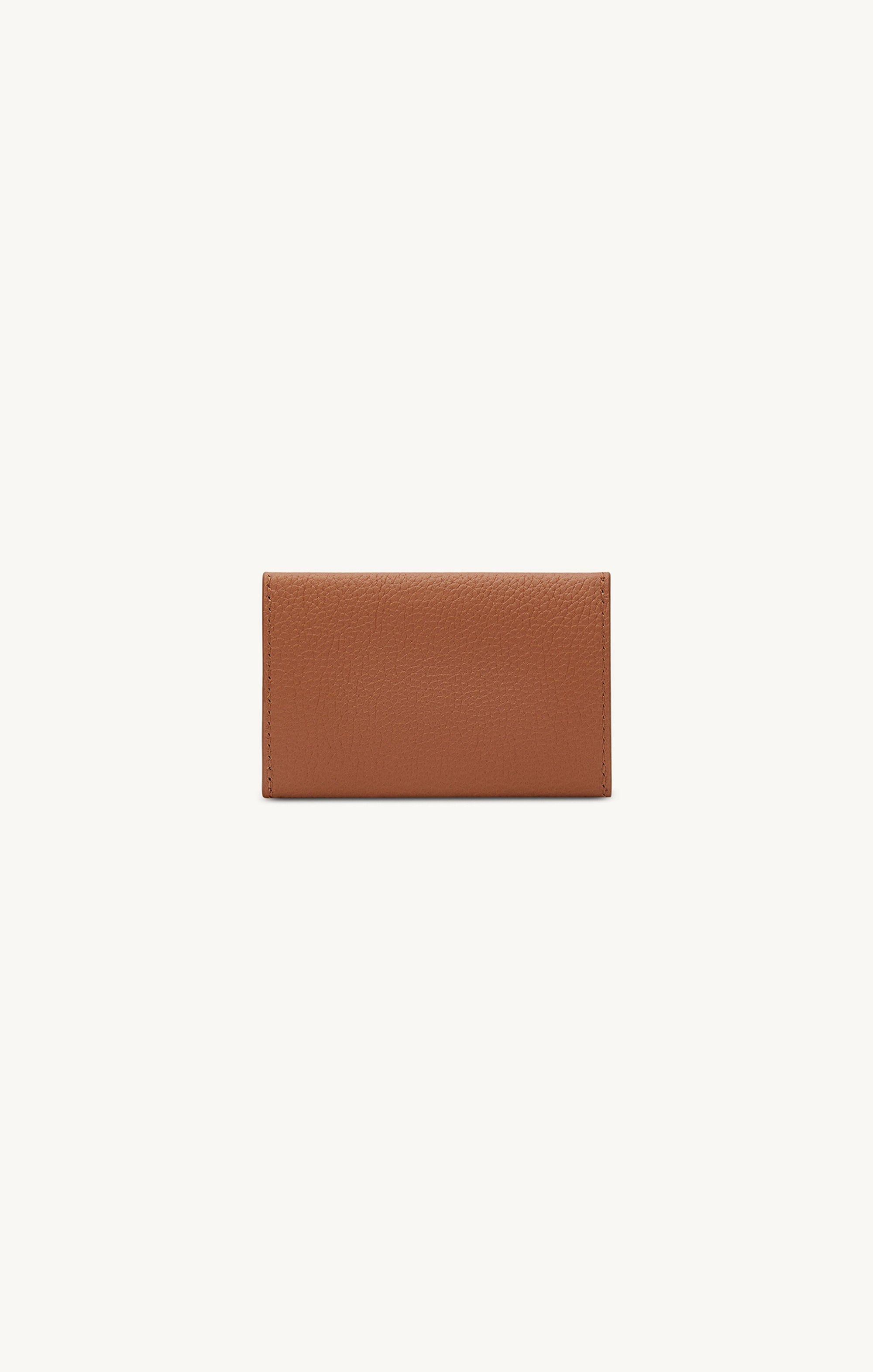 Ac stud grained leather Cardholder - Toffee