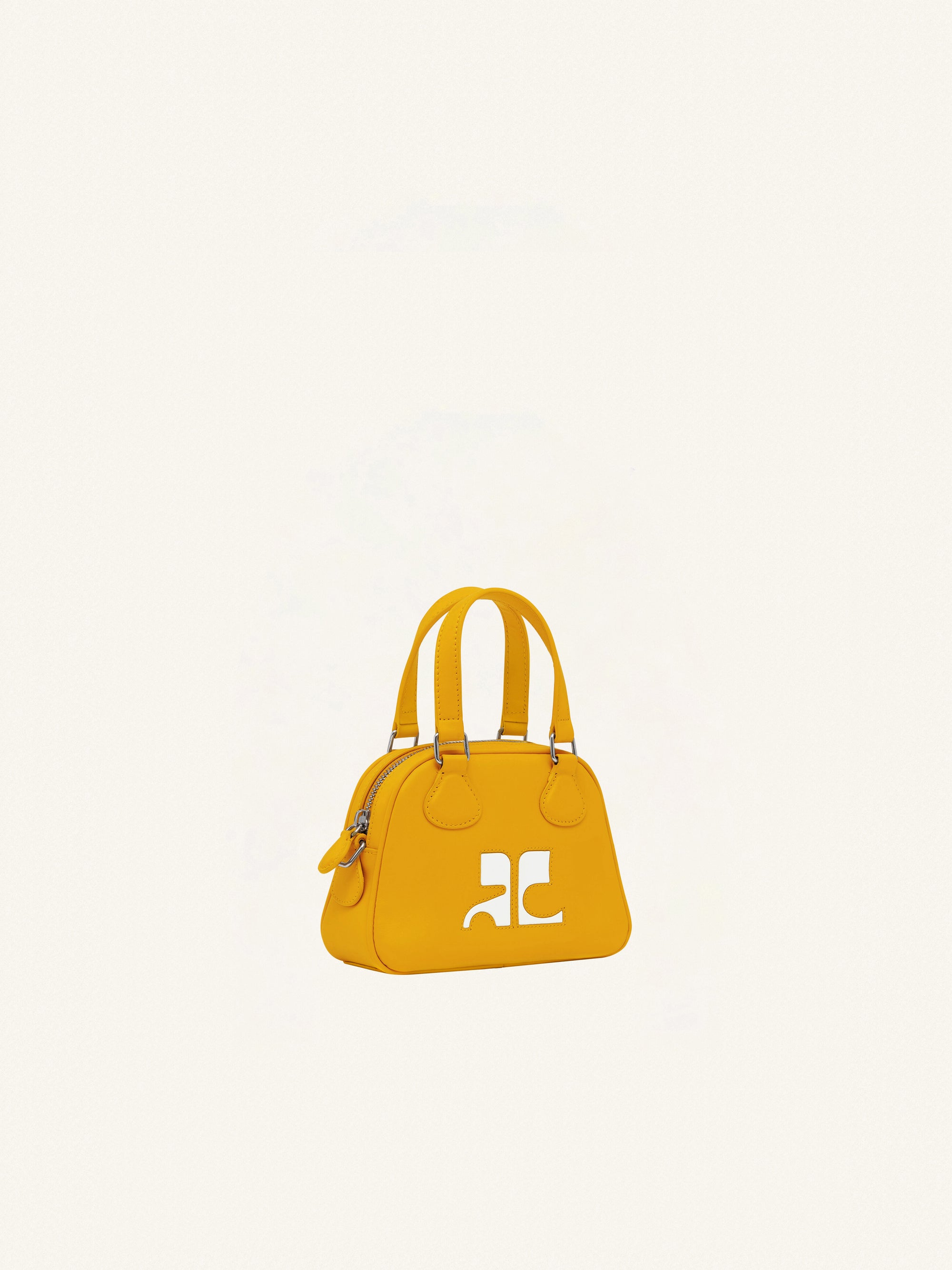 Mini Leather Bowling Bag - Yellow