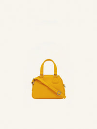 Mini Leather Bowling Bag - Yellow