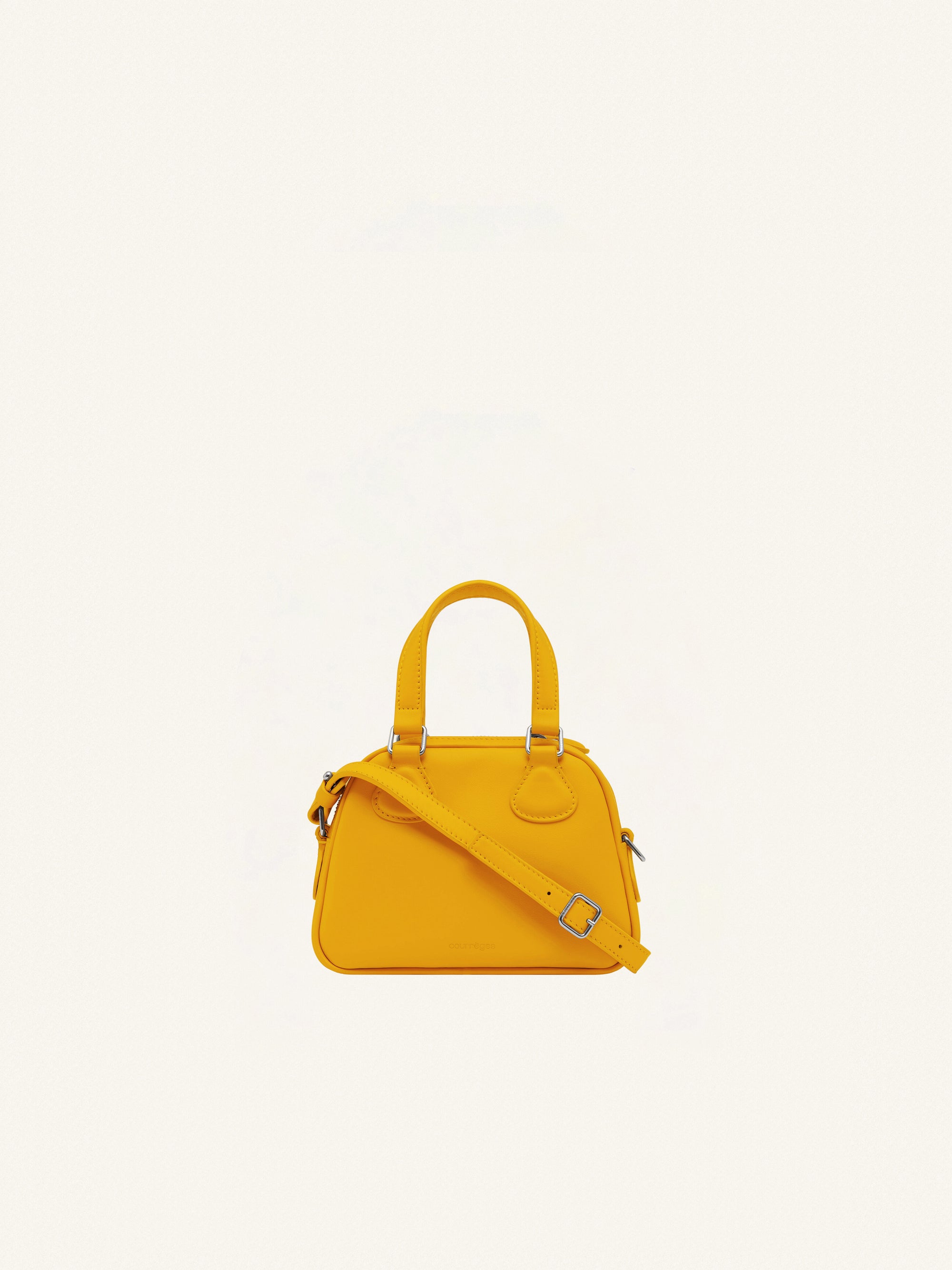 Mini Leather Bowling Bag - Yellow