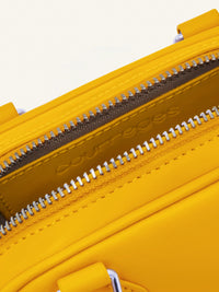 Mini Leather Bowling Bag - Yellow