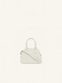 Mini Leather Bowling Bag - Grey
