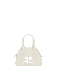 Mini Leather Bowling Bag - Grey