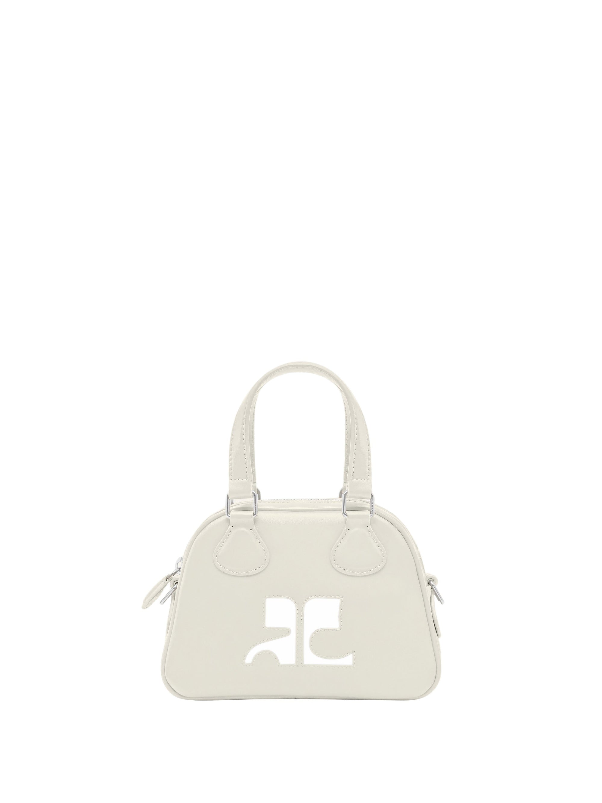 Mini Leather Bowling Bag - Grey