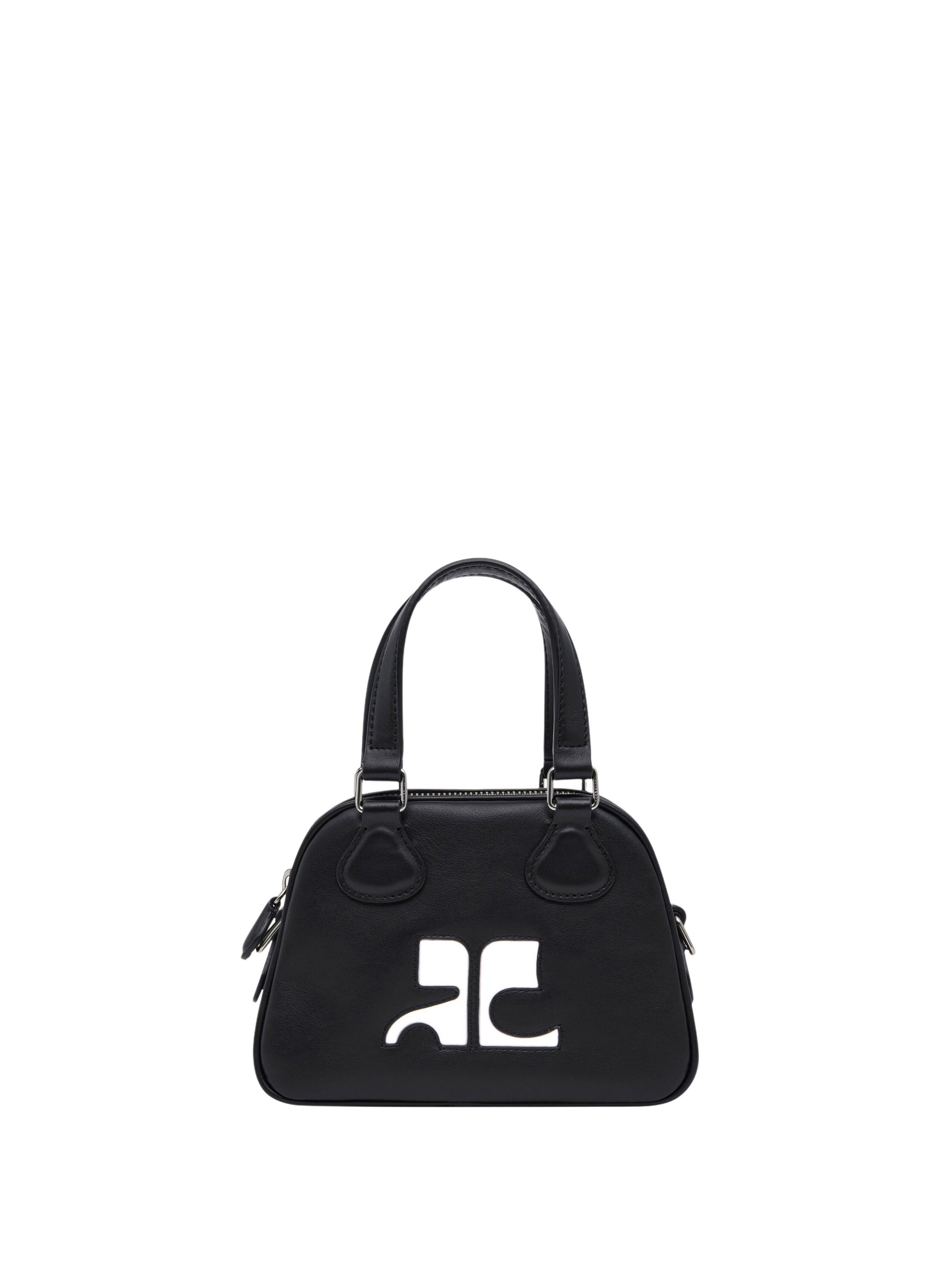 Mini leather bowling Bag - Black