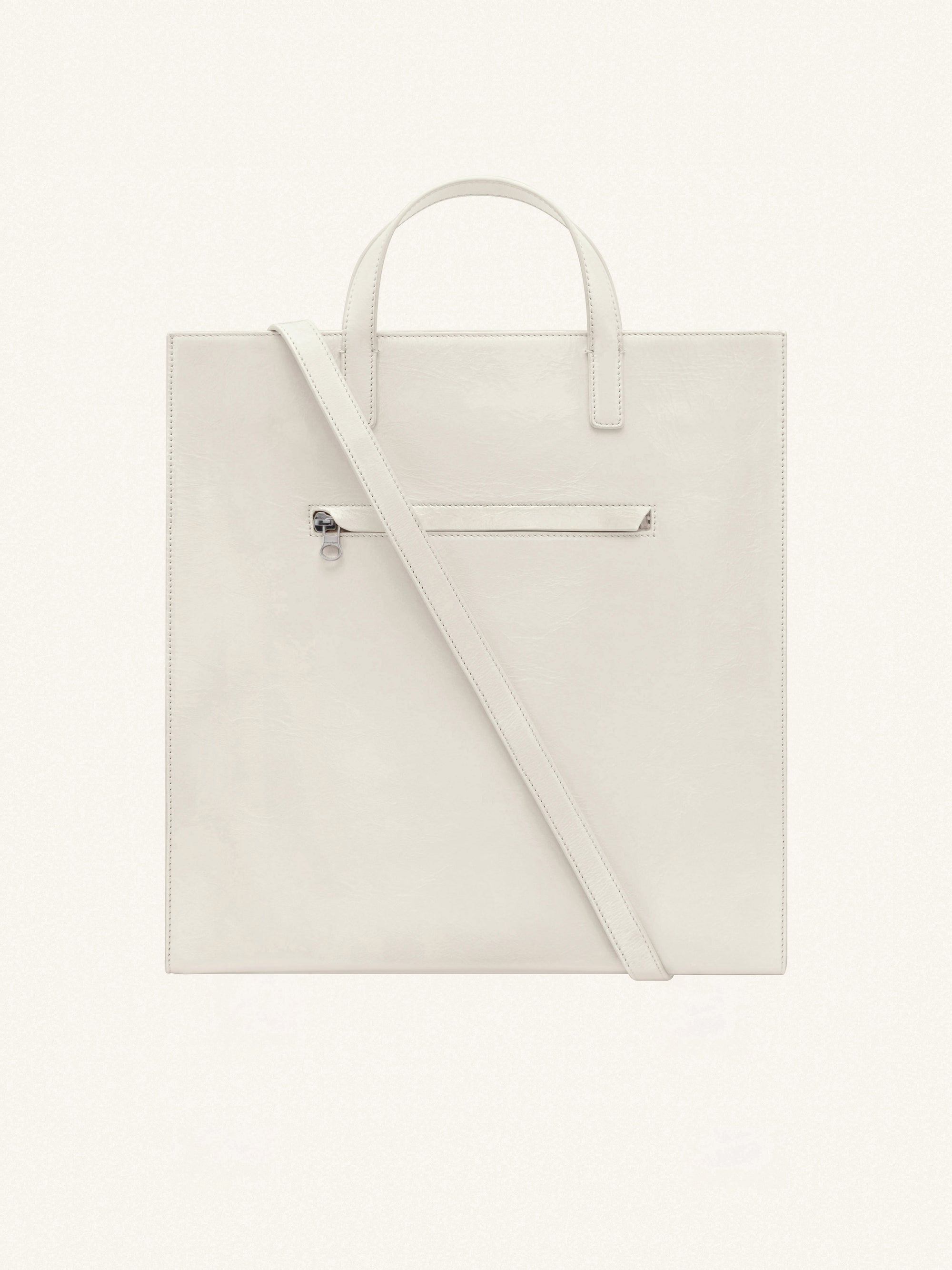 Heritage Naplack Leather Tote Bag - Grey