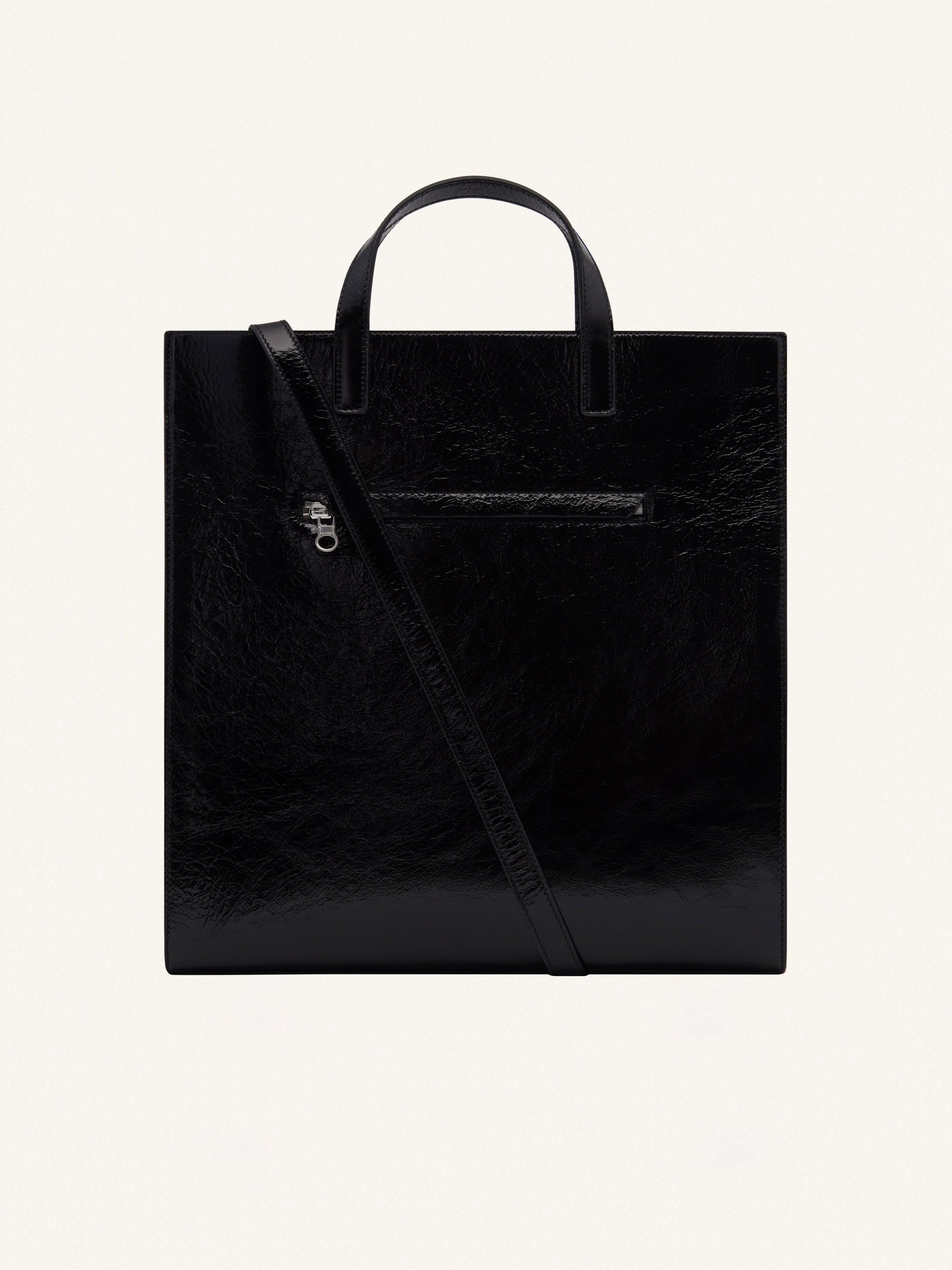Heritage naplack leather tote Bag - Black