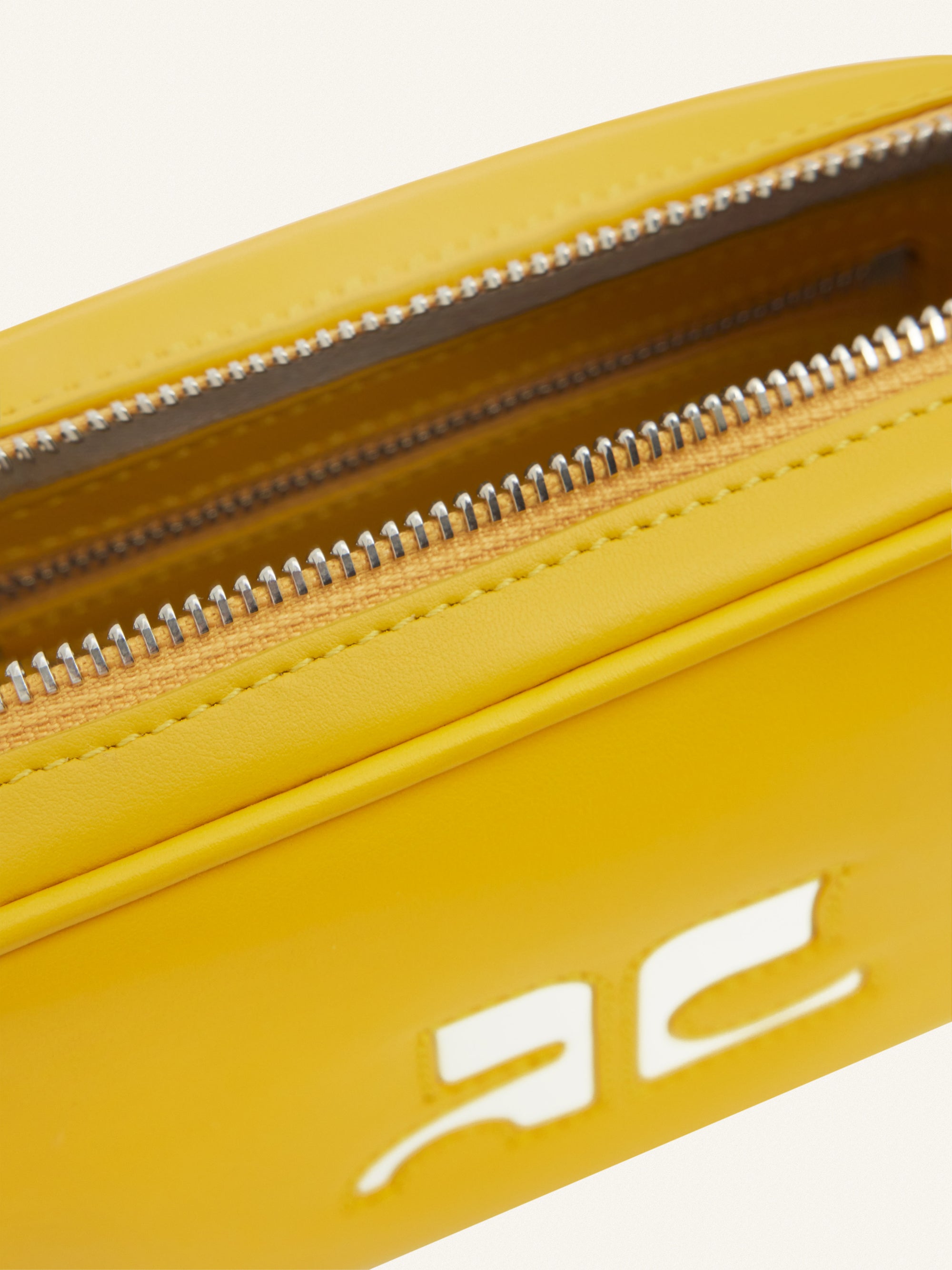 Slim leather camera Bag - Ocre
