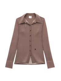 Buckle checked 2nd skin Shirt - Brown
