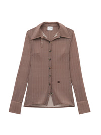 Buckle checked 2nd skin Shirt - Brown & White