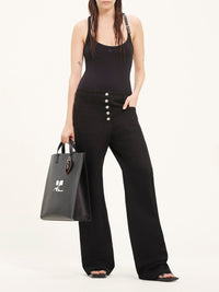 Holistic buckle 90's rib tank Top - Black