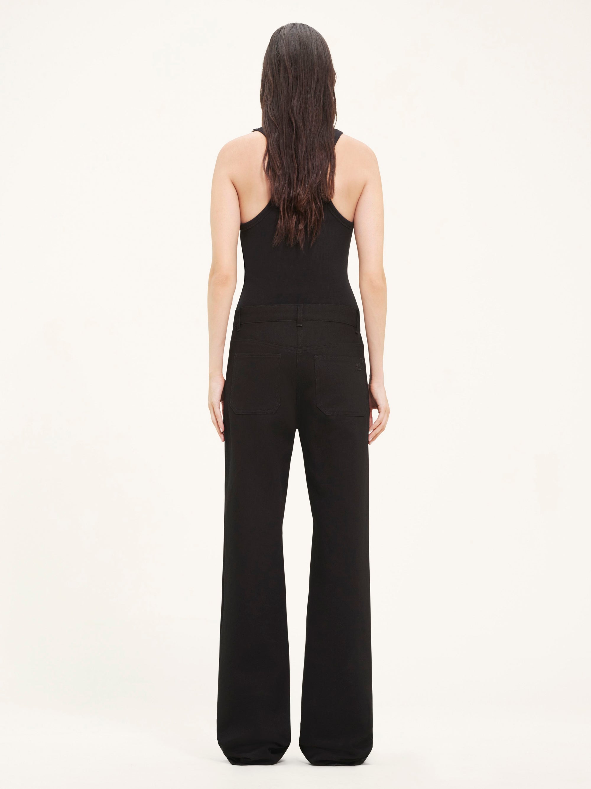 Holistic buckle 90's rib tank Top - Black