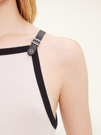 Buckle contrast tank Top - Lime Stone & Black