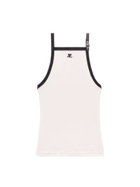 Buckle contrast tank Top - Lime Stone & Black