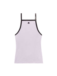 Buckle contrast tank Top - Smocked Grey & Black