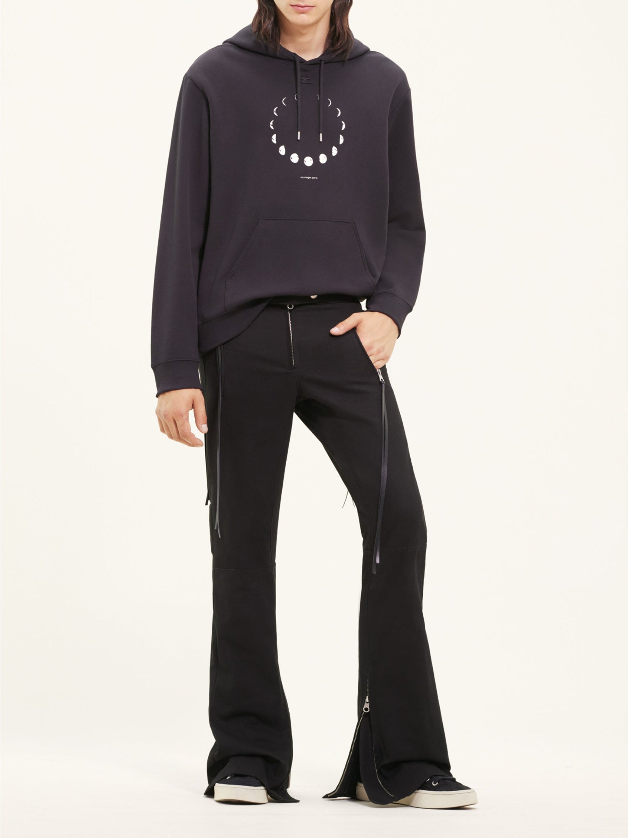 Moon fleece Hoodie - Black