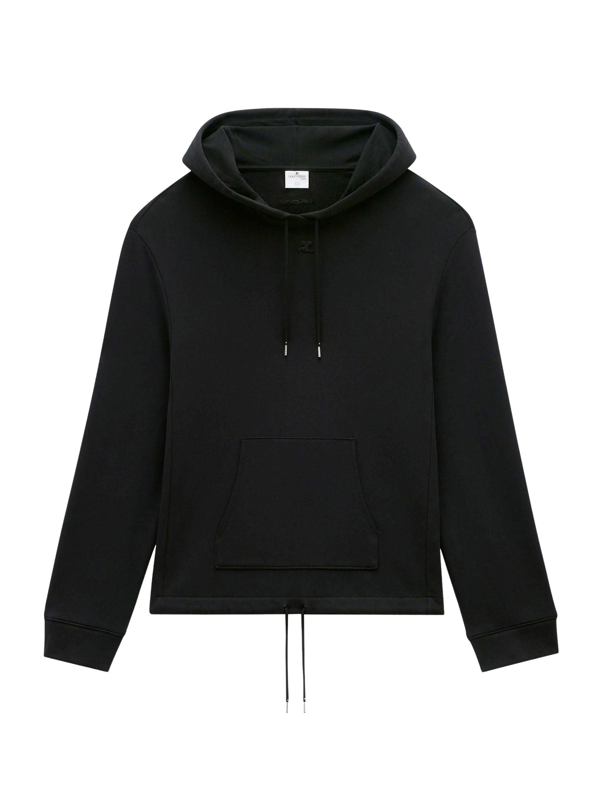 Elasticated fleece Hoodie - Black