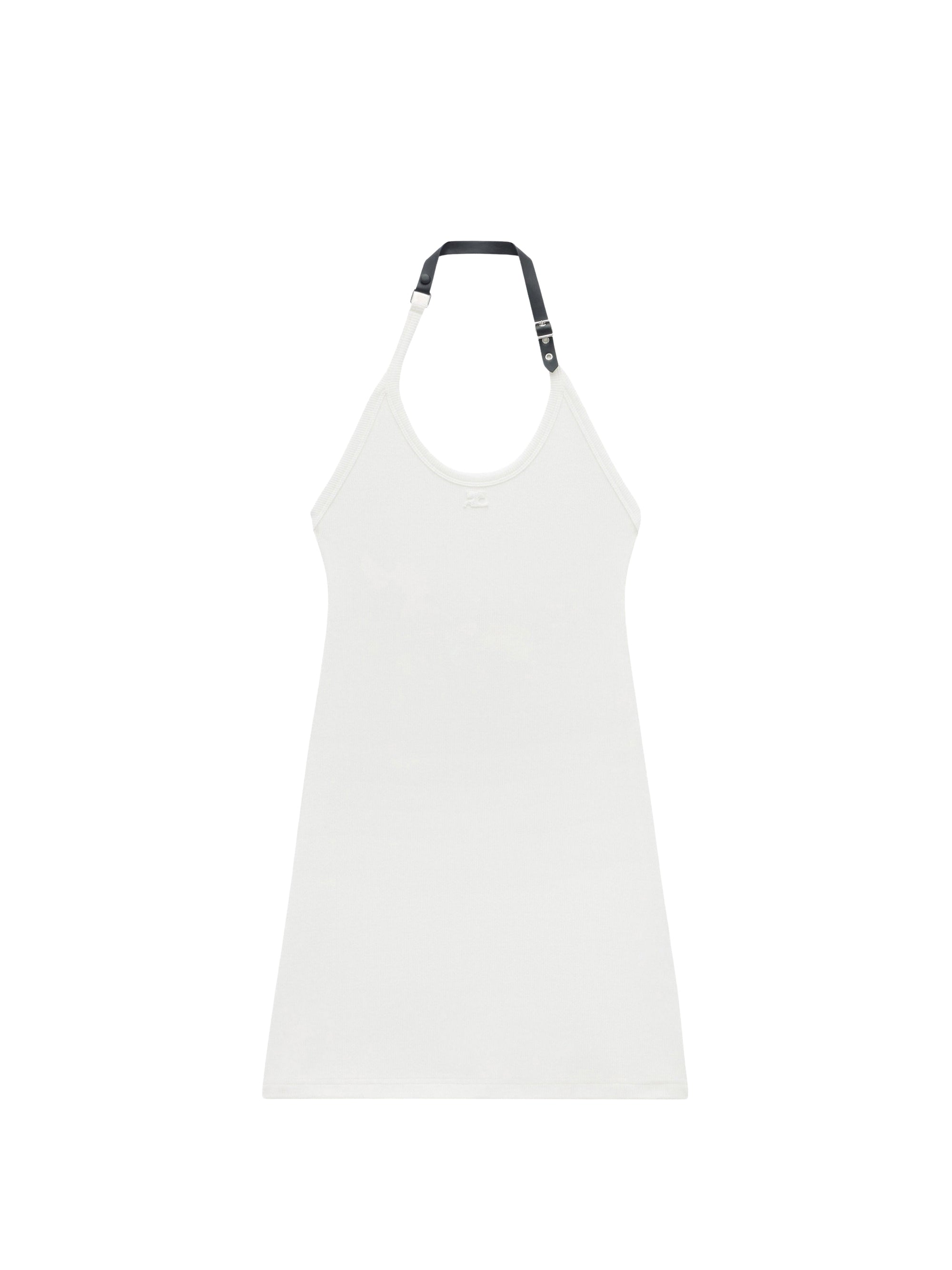 Holistic buckle 90's ribs long Dress - White