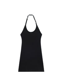 Holistic buckle 90's ribs long Dress - Black