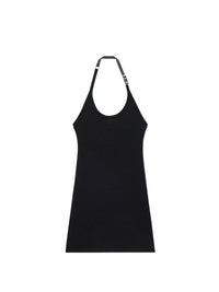 Holistic buckle 90's ribs long Dress - Black