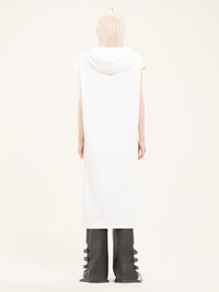 Cocoon fleece hooded Tunic - Heritage White