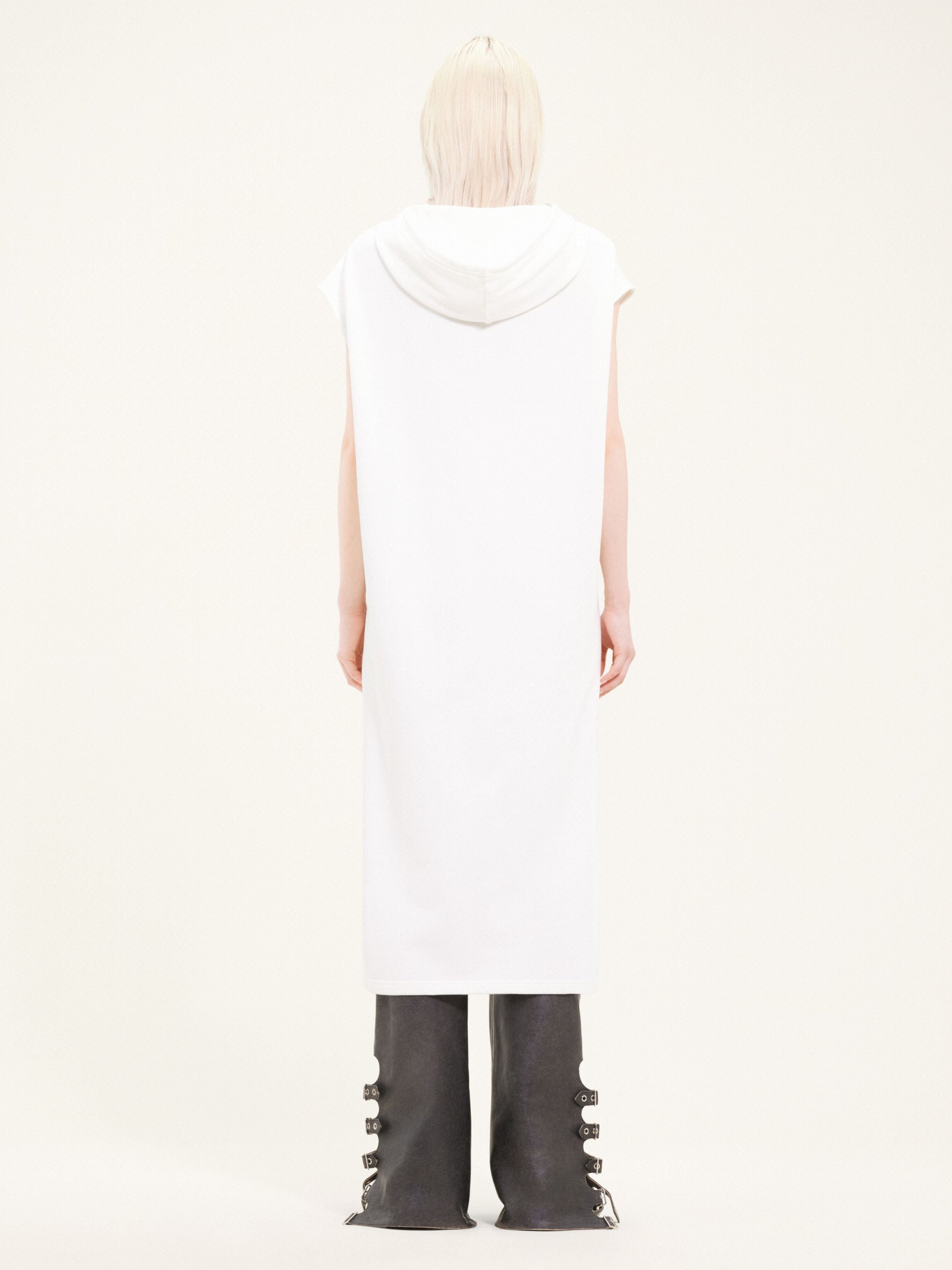 Cocoon fleece hooded Tunic - Heritage White