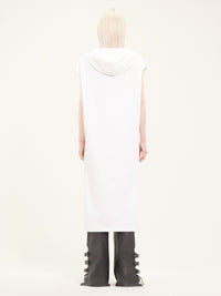 Cocoon fleece hooded Tunic - White