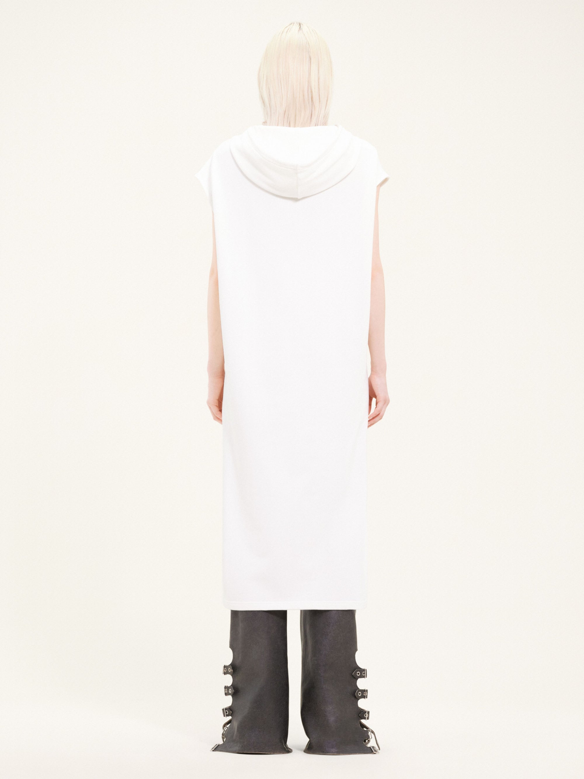 Cocoon fleece hooded Tunic - White