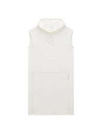 Cocoon fleece hooded Tunic - White